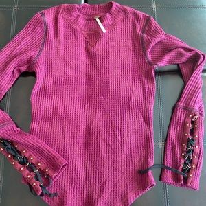 Free people turtleneck with bell sleeve detail